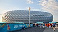 L'Allianz Arena sans l'inscription «Allianz Arena» pendant l'Euro 2020