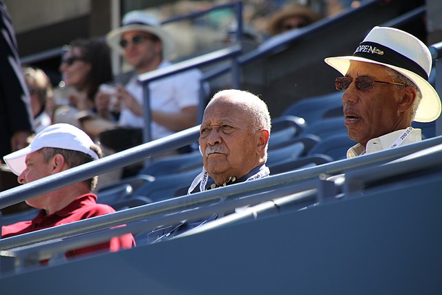 Dinkins watching a US Open tennis game in 2010.