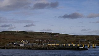 Ulsta village in the Shetland Islands, Scotland, UK