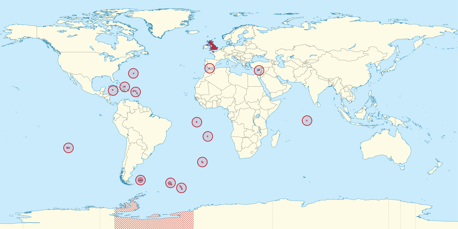 The United Kingdom of Great Britain and Northern Ireland [✔] 1920px-United_Kingdom_%28%2Boverseas_territories_and_crown_dependencies%29_in_the_World_%28%2BAntarctica_claims%29.svg