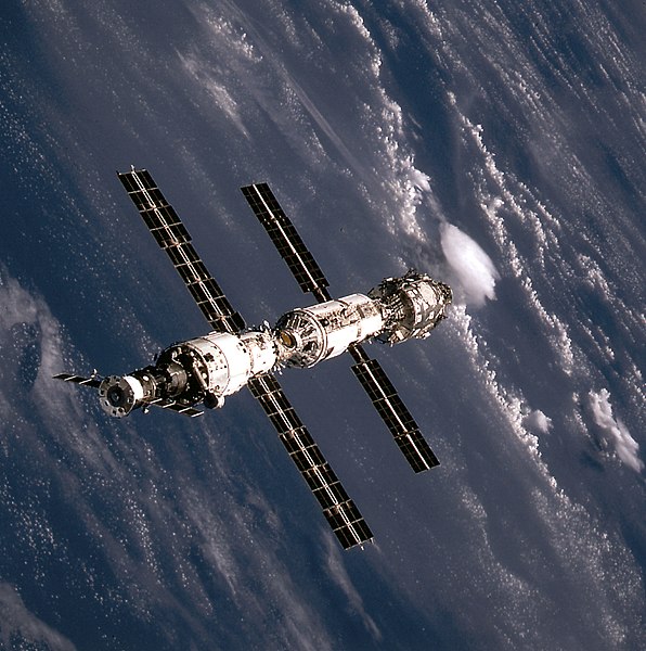 This image of the International Space Station (ISS) was taken when Space Shuttle Atlantis (STS-106) approached the ISS. At the bottom is the Russian P