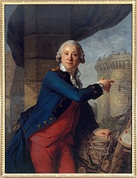 Vestier - Jean-Henri Masers, chevalier de Latude (1725-1805), montrant la Bastille, 1789.jpg