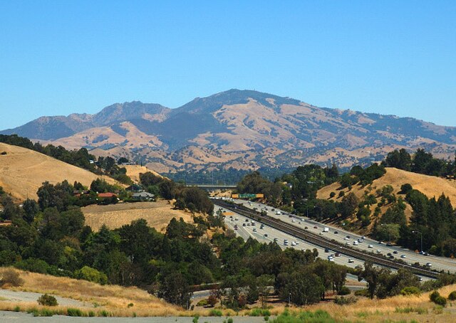 Image: View of Mount Diablo and CA Highway 24 from Lafayette Heights (cropped)