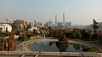 Vista oeste desde el edificio de CEPAL, en Santiago.