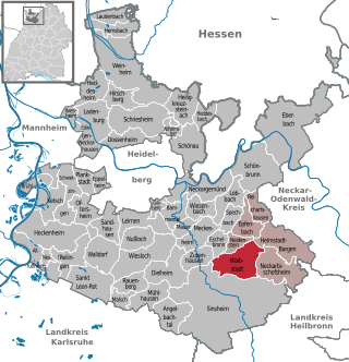 Elhelyezkedése Baden-Württemberg térképén