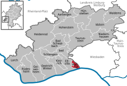 Läget för Walluf i Rheingau-Taunus-Kreis