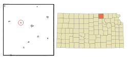 Location within Washington County and Kansas