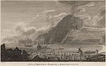 L'accostage de James Cook à Christmas Harbour en décembre 1776 (gravure de John Webber, 1784).