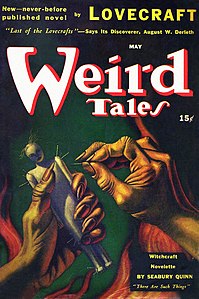 Păpușă voodoo pe coperta revistei pulp Weird Tales, mai 1941