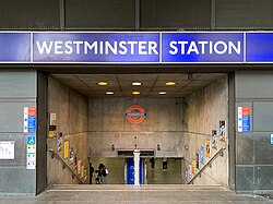 Westminster station entrance 2020.jpg