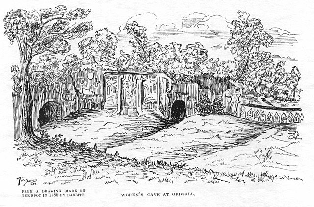 Woden's Den in 1780 as sketched by Thomas Barret