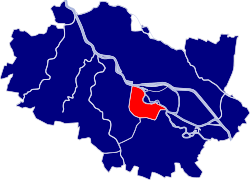 Location of Old Town within Wrocław