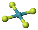 Molecuulmodel van xenontetrafluoride