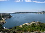 Åbyfjorden sedd från berg vid Fågelviken.