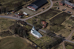 Flygbild över Öreryds kyrka