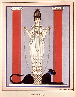 ‘Lady with Panther’ by George Barbier for Cartier, 1914