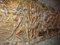 Cardiff Castle - Down in the catacombs the walls tell the story of the invasion of Rome and the battle between the Silures and the Romans