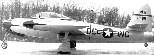 121st Fighter Squadron Republic F-84C Thunderjet 47-1499, about 1950