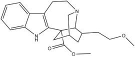 Chemical structure of 18-methoxycoronaridine.