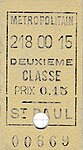 Ticket de 2e classe émis le 218e jour de l’année 1900, soit le lundi 6 août 1900 à 15  heures.