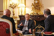 Putin speaking to Le Monde in May 2008. 2008-05-31 Vladimir Putin was interviewed by the French newspaper Le Monde (2).jpeg