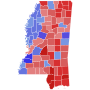 Thumbnail for File:2008 United States Senate election in Mississippi results map by county.svg
