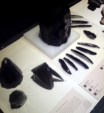 Obsidian tools from Tilkitepe, Turkey, 5th millennium BC. Museum of Anatolian Civilizations