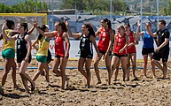 Deutsch: Beachhandball Weltmeisterschaften 2022; Tag 1: 21. Juli 2022 – Frauen, Vorrunde, Deutschland-Brasilien 2:0 (24:14, 16:4) English: 2022 Beach handball World Championships; Day 1: 21 July – Women Preliminary Round – Germany-Brazil 2:0 (24:14, 16:4)