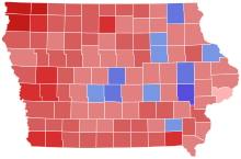 Results by county:
Sand
50-60%
60-70%
70-80%
Halbur
40-50%
50-60%
60-70%
70-80%
80-90% 2022 Iowa State Auditor election results map by county.svg