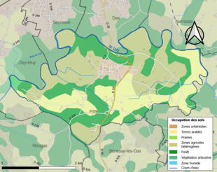 Kolorowa mapa przedstawiająca użytkowanie gruntów.