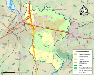 Kolorowa mapa przedstawiająca użytkowanie gruntów.