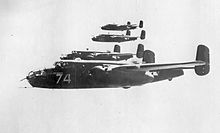 77th Bombardment Squadron B-25 Mitchells in flight 77th Bomb Squadron B-25s Shemya AAF.jpg