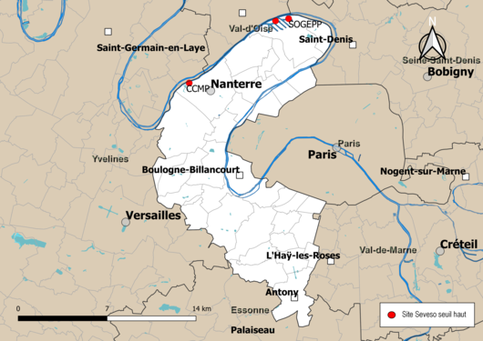 Carte des sites « Seveso seuil haut ».