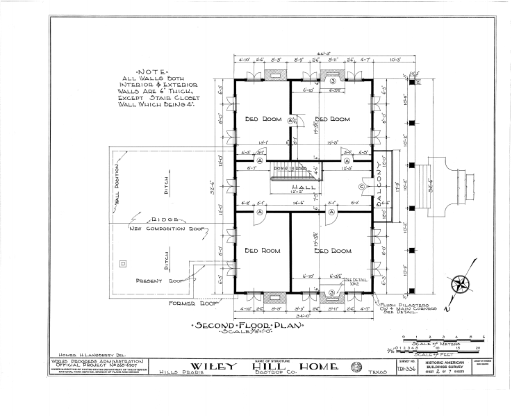 File:A. Wiley Hill House, Route 304, Hill's Prairie Vicinity, Bastrop, Bastrop County, TX HABS TEX,11-HILPR,1- (sheet 2 of 7).png