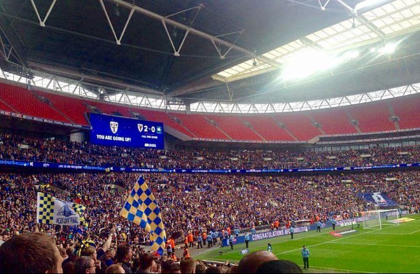 More than 20,000 AFC Wimbledon fans were present at the 2016 Football League Two play-off final at Wembley to see the club promoted to League One afte