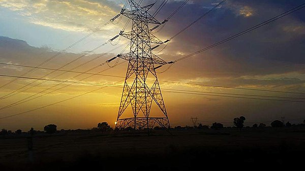 A electical wire Tower in a village near BINA MADHYAPRADESH INDIA.jpg