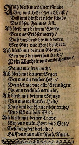 <span class="mw-page-title-main">Ach bleib mit deiner Gnade</span> Hymn with text by Josua Stegmann