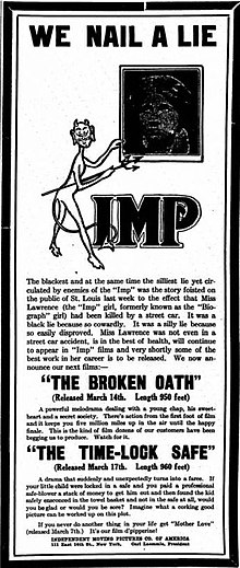 Advertisement for Florence Lawrence in The Broken Oath.jpg