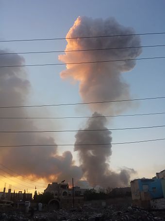 An airstrike in Sanaʽa,11 May 2015
