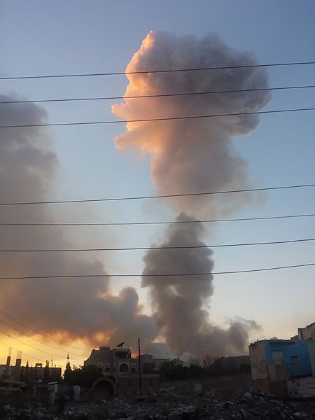 File:Air strike in Sana'a 11 May 2015 01.jpg