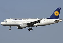 Un Airbus A319-100 di Lufthansa Italia.