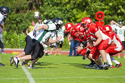 Helsinki Roosters U17 faced Danube Dragons U17 team from Austria in 2011. American Football tournament.jpg