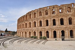 The amphitheatre of Thysdrus (modern El Djem, Tunisia). Amphitheatre d'El Jem 2.jpg