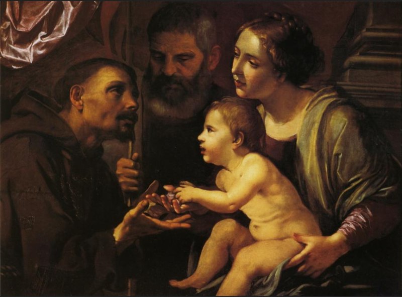 File:Angelo Caroselli - Holy Family with St. Francis.jpg