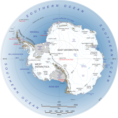 carte de l'Antarctique