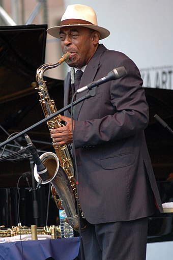 Archie Shepp bei einem Konzert in Warschau im Juli 2008