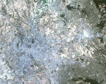 L'area urbana di Roma dal satellite e il territorio del comune di Guidonia Montecelio
