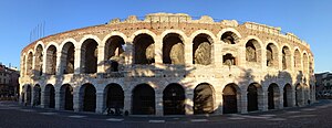 English: Verona Arena. View from Piazza Bra. I...