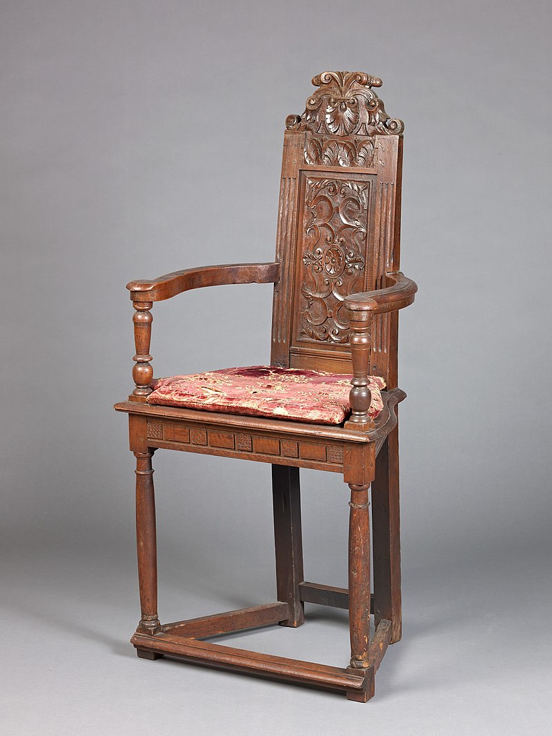 Les Meubles de la Renaissance 800px-Armchair_%28caquetoire%29_MET_SLP2036-1