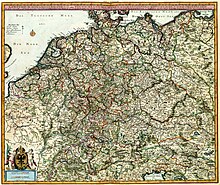 Atlas Van der Hagen-KW1049B10 047-S. IMPERIUM ROMANO-GERMANICUM oder DEUTSCHLAND MIT SEINEN ANGRÄNTZENDEN KÖNIGREICHEN UND PROVINCIEN Neulich entworffen und theils gezeichnet durch IULIUM REICHELT Chur Pfaltz.jpg